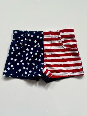 Kids Patriotic Flag Print Shorts - 4th of July